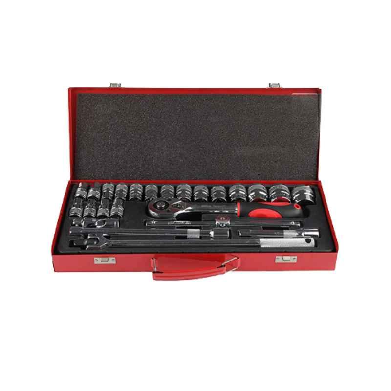 Hillgrove 24 Pcs Heavy 1/2 inch Hex Ratchet Spanner Tool Set with Carry Case