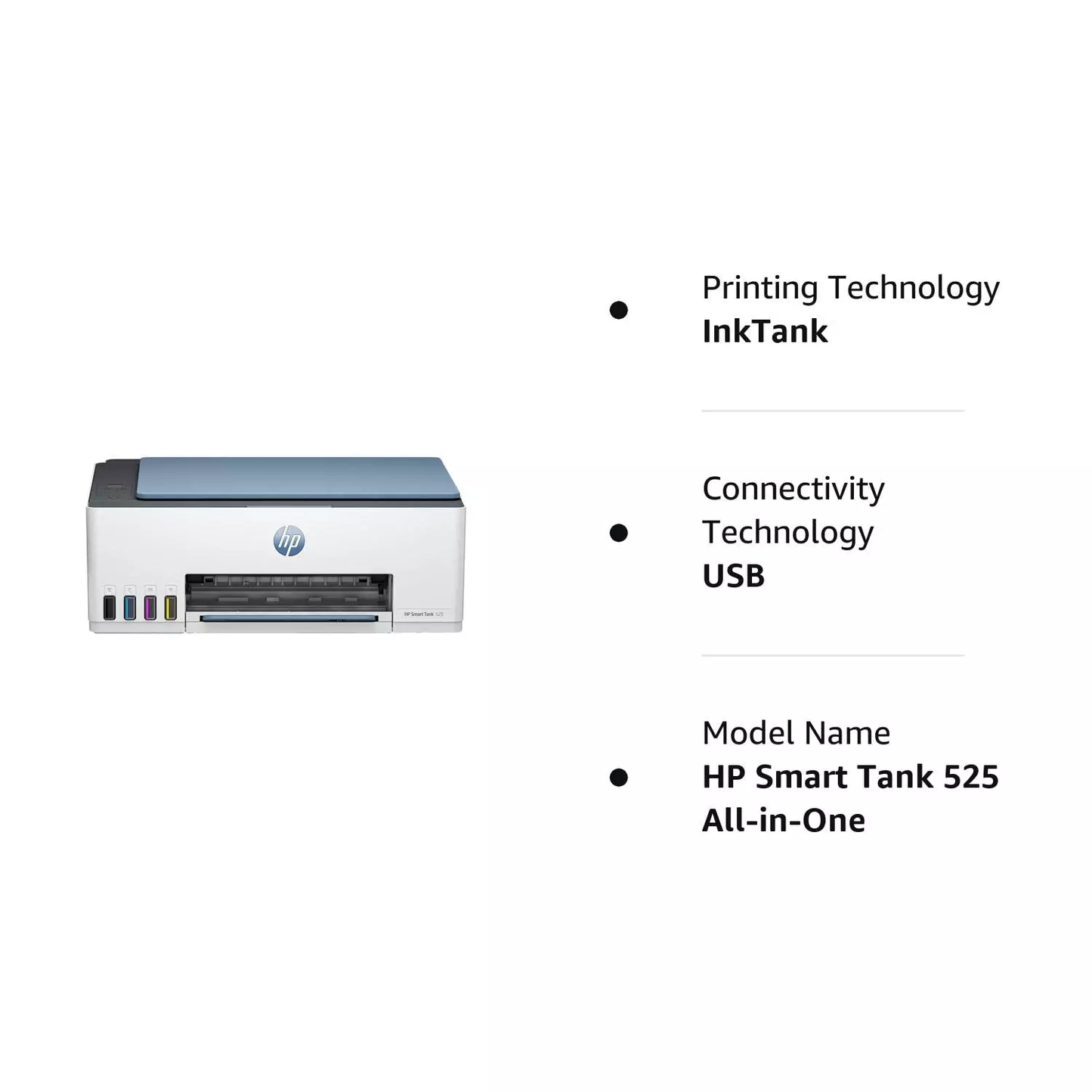 HP Smart Tank All in one 525 Grey, White Inkjet Printer