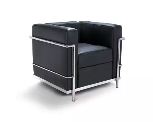 Single Seater Black Leatherette Office Sofa