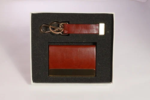 Light Gold Card Holder Corporate Gift Set