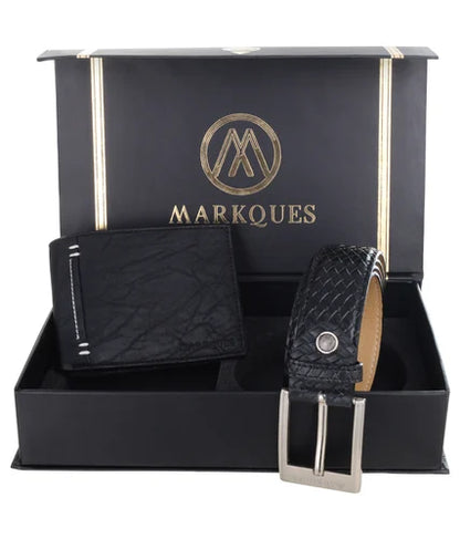 Black Leather Wallet & Belt Corporate Gift Combo