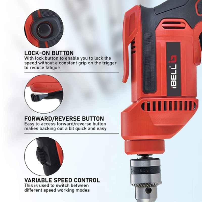 iBELL 10mm 500W Red Electric Drill