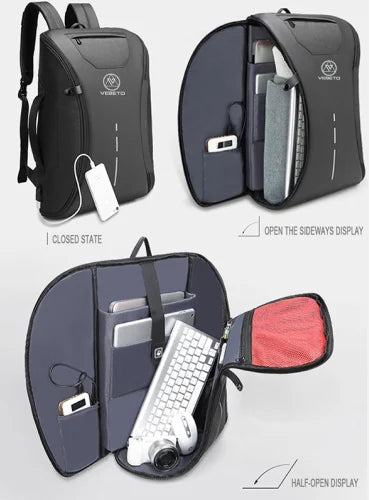 Polyester 15.6 Inch Laptop Anti Theft Backpack